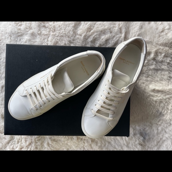 SAINT LAURENT ANDY LOW TOP SNEAKERS IN MOON PLUS. Size 38. - Picture 10 of 12
